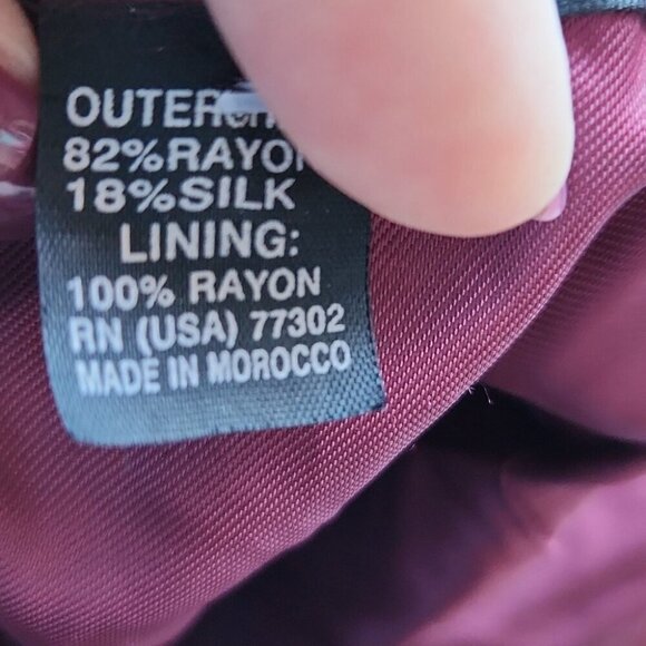 ZARA | Silk skirt crushed velvet raspberry pink red midi sz 6 - Picture 5 of 5